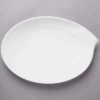 Villeroy & Boch 10-3420-2960 Flow 14 1/4 inch x 9 1/2 inch White Premium Porcelain Oval Platter - 6/Case