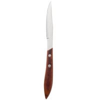 Walco 860527 4 1/5 inch Stainless Steel Steak Knife with Pakka Wood Handle   - 24/Pack