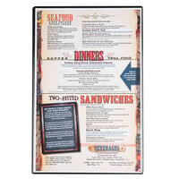 Menu Solutions H500G Hamilton Black 11" x 17" Single Panel Two View Menu Board