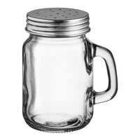 Acopa 4.75 oz. Mini Mason Jar Salt and Pepper Shaker with Handle and Lid - 12/Case