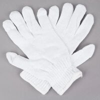 Standard Weight White Polyester / Cotton Work Gloves - Large - 12/Pack