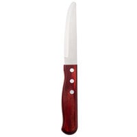 Walco 840526R 5 inch Customizable Stainless Steel Steak Knife with Jumbo Brazil Polywood Handle - 12/Pack