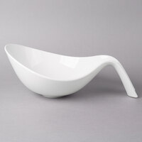 Villeroy & Boch 10-3420-3230 Flow 60 oz. White Premium Porcelain Deep Handled Bowl - 6/Case