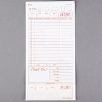Choice 3 Part Tan and White Carbonless Guest Check with Beverage Lines and Bottom Guest Receipt   - 2000/Case
