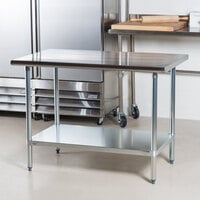 Advance Tabco ELAG-304-X 30 inch x 48 inch 16 Gauge Stainless Steel Work Table with Galvanized Undershelf