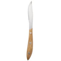 Walco 850527 4 1/10 inch Stainless Steel Full Tang Steak Knife with Pakka Wood Handle - 24/Pack