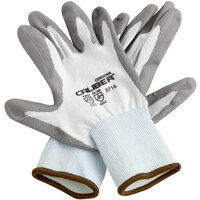Caliber White HPPE Gloves with Gray Polyurethane Palm Coating - Extra Large