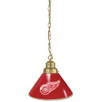 Holland Bar Stool BL1BRDetRed Detroit Red Wings Logo Pendant Light with Brass Finish - 120V