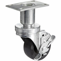 3 inch Adjustable Height Swivel Plate Caster with Brake