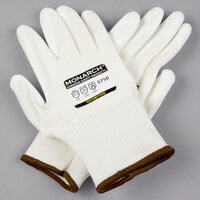 Cordova Monarch White Engineered Fiber Cut Resistant Gloves with White Polyurethane Palm Coating - Pair