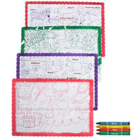 Hoffmaster Kids Color Me Design Placemat with Choice 4 Pack Kids Restaurant Crayons - 1000/Set