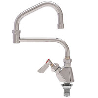 Fisher 58084 Deck Mounted Stainless Steel Faucet with 15 inch Double-Jointed Swing Nozzle, 2.2 GPM Aerator, and Lever Handle