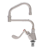 Fisher 58319 Deck Mounted Stainless Steel Faucet with 23 inch Double-Jointed Swing Nozzle, 2.2 GPM Aerator, and Wrist Handle