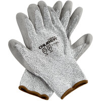Caliber Salt and Pepper HPPE / Synthetic Fiber Gloves with Gray Polyurethane Palm Coating - Large - Pair