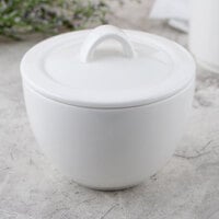 Villeroy & Boch 16-2040-0930 Universal 7.5 oz. White Premium Porcelain Covered Sugar Bowl - 6/Case