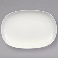 Villeroy & Boch 10-3452-3878 Urban Nature 13 3/4 inch x 9 1/2 inch White Premium Porcelain Oval Platter - 4/Case