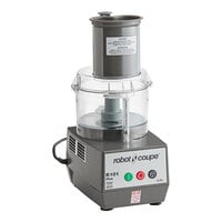 Robot Coupe R101PPLUS 2 Qt. / 1.9 Liter Clear Batch Bowl Food Processor with Vegetable Prep Lid Chute & 5 Discs - 3/4 hp