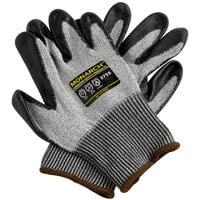 Monarch Gray Engineered Fiber Cut Resistant Gloves with Black HCT Nitrile Palm Coating - Large