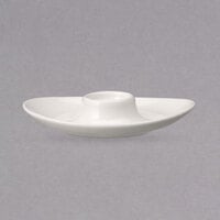Villeroy & Boch 16-2040-1951 Universal 5 7/8 inch x 4 1/2 inch Oval White Premium Porcelain Egg Cup - 6/Case