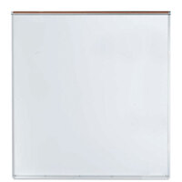 Aarco APS4848M 48 inch x 48 inch White Syncoat Magnetic Markerboard with Aluminum Frame and 1 inch Map Rail