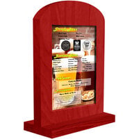 Menu Solutions WTARCH-B 5" x 7" Berry Arched Wood Menu Tent with Straight Base