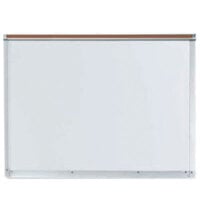 Aarco APS1824M 18 inch x 24 inch White Syncoat Magnetic Markerboard with Aluminum Frame and 1 inch Map Rail