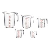 Choice 5-Piece Clear Plastic Measuring Cup Set