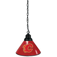 Holland Bar Stool BL1BKCalFla Calgary Flames Logo Pendant Light with Black Finish - 120V