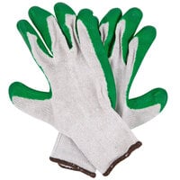 Cordova Natural Polyester / Cotton Work Gloves with Green Latex Palm Coating - 12/Pack