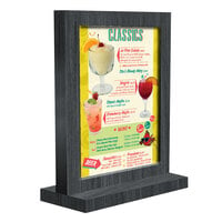 Menu Solutions WTFR-A 4" x 6" Ash Framed Wood Menu Tent with Straight Base