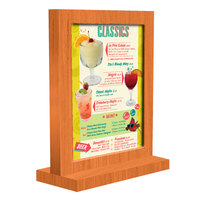 Menu Solutions WTFR-A 4 inch x 6 inch Mandarin Framed Wood Menu Tent with Straight Base