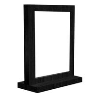 Menu Solutions WTFR-A 4 inch x 6 inch Black Framed Wood Menu Tent with Straight Base