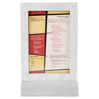 Menu Solutions WTFR-B-2S 5" x 7" White Wash Framed Wood Menu Tent with Angled Base