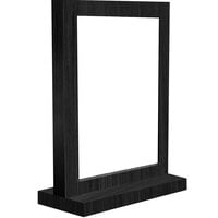 Menu Solutions WTFR-B 5 inch x 7 inch Black Framed Wood Menu Tent with Straight Base