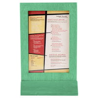 Menu Solutions WTFR-B-2S 5" x 7" Washed Teal Framed Wood Menu Tent with Angled Base