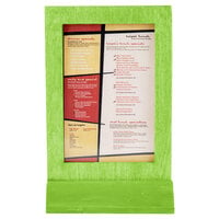 Menu Solutions WTFR-B-2S 5" x 7" Lime Framed Wood Menu Tent with Angled Base