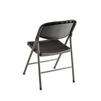 Lancaster Table & Seating Black Contoured Injection Molded Folding Chair with Charcoal Frame