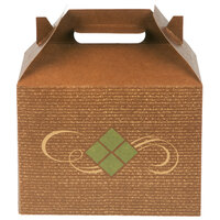 8 7/8 inch x 5 inch x 6 3/4 inch Hearthstone Barn Take Out Dinner / Chicken Box with Handle - 150/Case