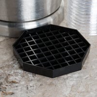 Choice 5 inch Black Octagonal Drip Tray with Removable Grate