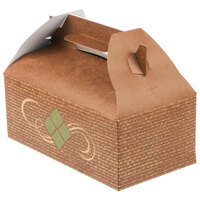 8 7/8 inch x 5 inch x 3 1/2 inch Hearthstone Barn Take Out Dinner / Chicken Box with Handle - 250/Case