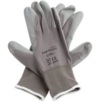 Cordova Cor-Touch Lite Gray Nylon Gloves with Gray Polyurethane Palm Coating - 12/Pack