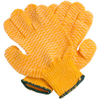 Orange Polyester / Nylon / Acrylic Grip Gloves with Two-Sided Criss-Cross PVC Coating - Medium - Pair - 12/Pack