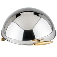 Acopa Supreme 6.5 Qt. Round Roll Top Gold Trim Chafer Cover