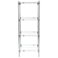 Metro A316C Super Adjustable Chrome Wire Stationary 4-Shelf Shelving Unit - 18 inch x 24 inch x 63 inch