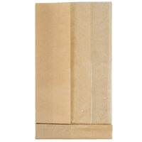 Bagcraft Packaging 300099 5 3/4" x 2 3/4" x 10 1/2" Dubl View ToGo! Kraft Large Window Sandwich / Bakery Bag with Tray - 250/Case