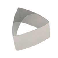 Matfer Bourgeat 376078 2 1/4 inch x 1 1/2 inch Stainless Steel Convex Triangle Cake Ring / Ring Mold - 4/Pack
