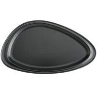 Hall China by Steelite International HL10490AFCA Foundry 16 1/8" x 9 1/4" Black Matte China Geo Platter - 6/Case