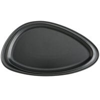 Hall China HL10470AFCA Foundry 12 1/16" x 6 7/8" Black Matte China Geo Platter - 12/Case