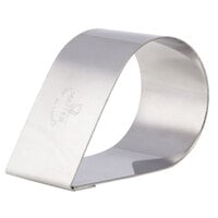 Matfer Bourgeat 376021 3 3/16 inch x 2 inch Stainless Steel Tear Cake Ring / Ring Mold - 4/Pack