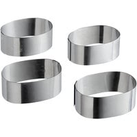 Matfer Bourgeat 375313 2 3/8 x 1 1/4 Stainless Steel Round Cake / Food  Ring Mold - 4/Pack